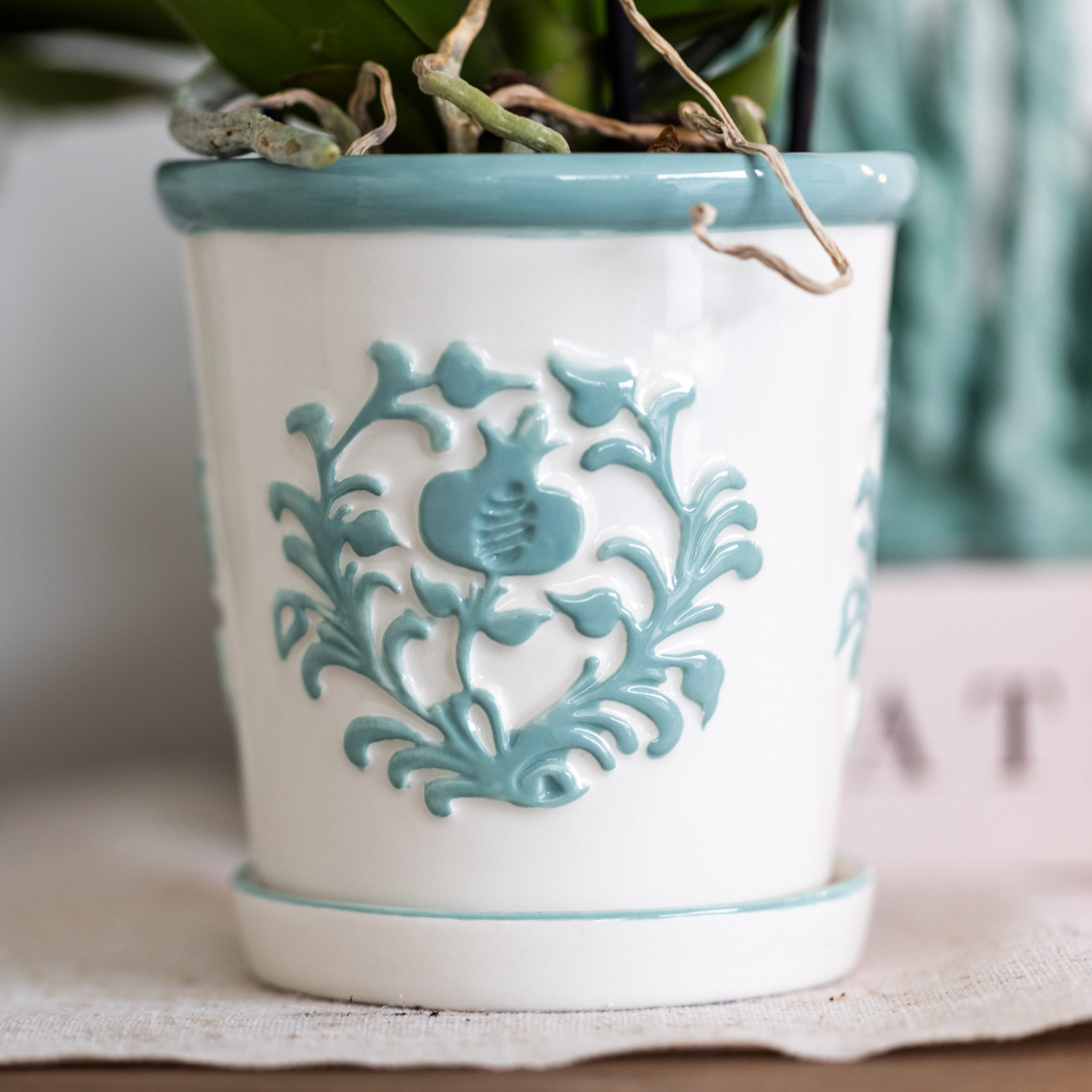 Sierpot keramiek turquoise Ø9 cm
