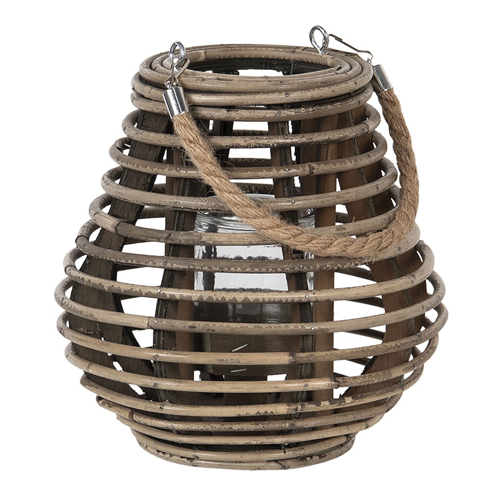 Windlicht Ø 23 cm rotan bruin