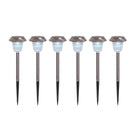 LED Buitenlamp Spies 39 cm roestvrij staal koud wit 6 stuks