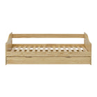 Spacious Bed With Pull-Out Drawer And Wheels 90x200 Cm Practical