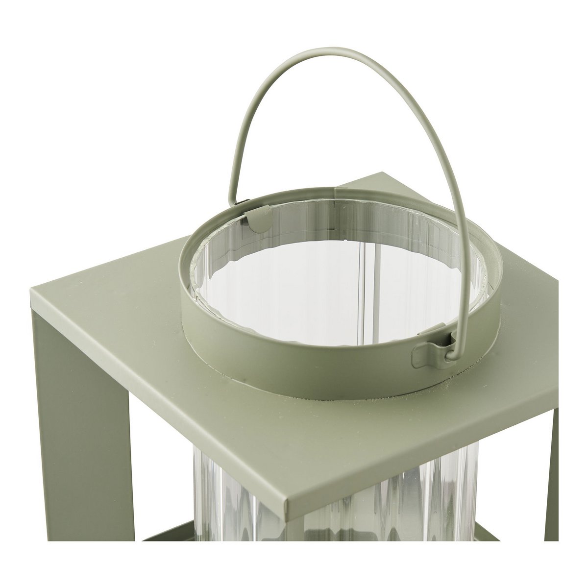 Lantaarn glas metaal groen 18x18x20,5 cm