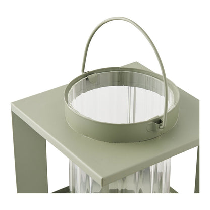 Lantaarn glas metaal groen 18x18x20,5 cm