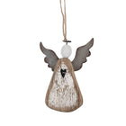 Decoration Hanger Angel 9x2x13 cm Brown White Wood