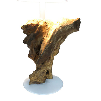 Tafellamp 29 cm naturel/wit LED batterij