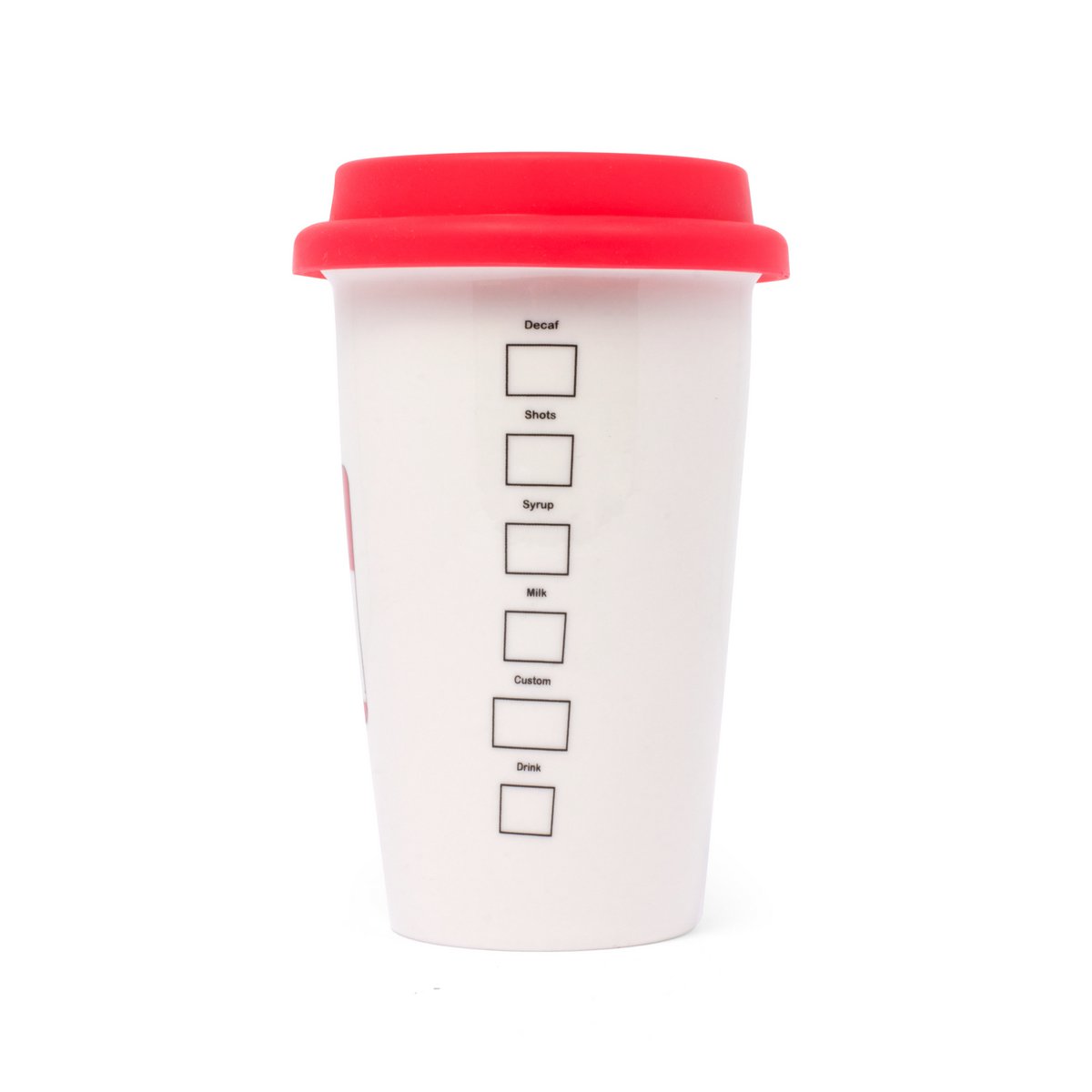 Keramische mok 275 ml rood wit