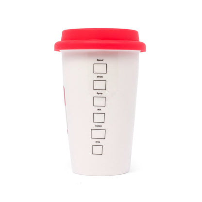 Keramische mok 275 ml rood wit