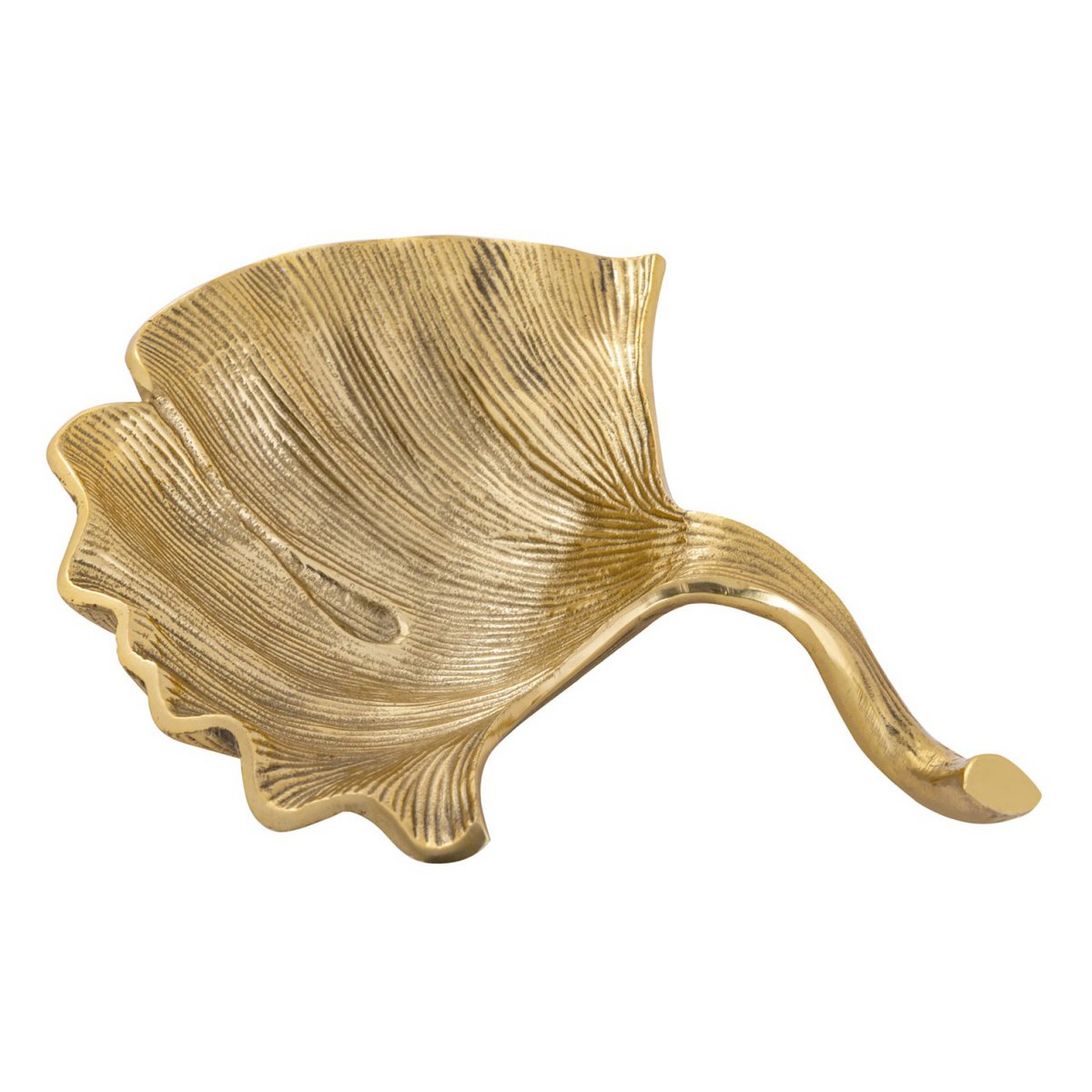 Schaal aluminium ginkgo 30x25x6 cm goud zilver