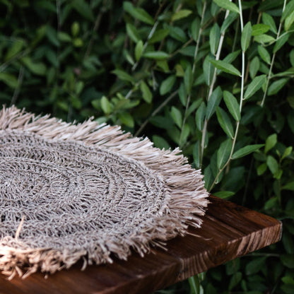 Placemat raffia rond 35 cm set van 2 4 of 6