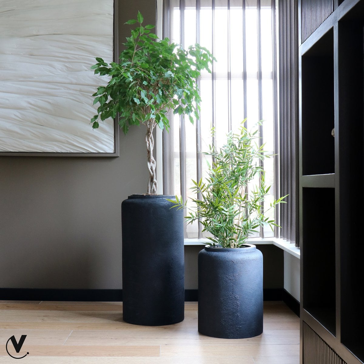 Plantenpot Ø37x50 cm zwart polyester