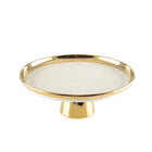 Taartplateau keramiek crème goud 26.5 cm