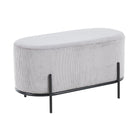 Kruk corduroy 80x40x42 cm lichtgrijs