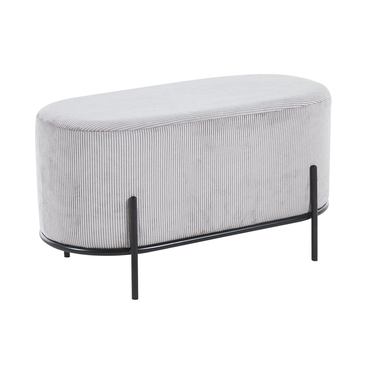 Kruk corduroy 80x40x42 cm lichtgrijs