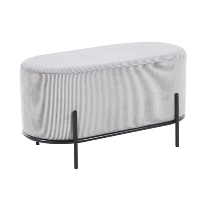 Kruk corduroy 80x40x42 cm lichtgrijs