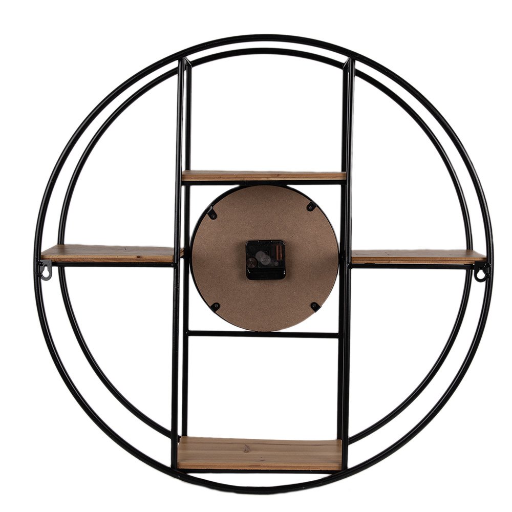 Wandklok Ø 60 cm Bruin Zwart Hout Muurklok