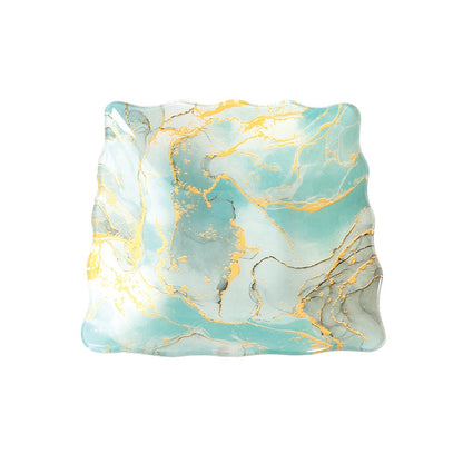Aulica coupelles 6 stuks 15x15x3 cm blauw goud glas