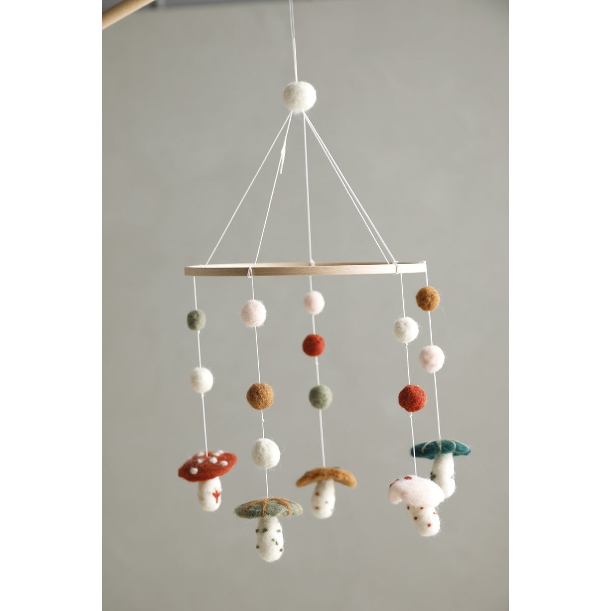 Babymobiel wolvilt paddenstoelen 20.5 cm