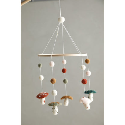 Babymobiel wolvilt paddenstoelen 20.5 cm