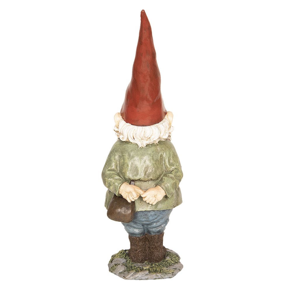 Kabouter beeld 22x13x40 cm groen polyresin
