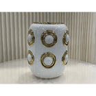 Vaas keramiek wit goud 22 cm