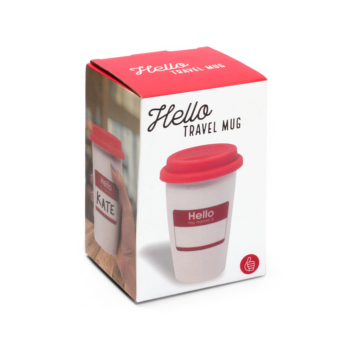 Keramische mok 275 ml rood wit