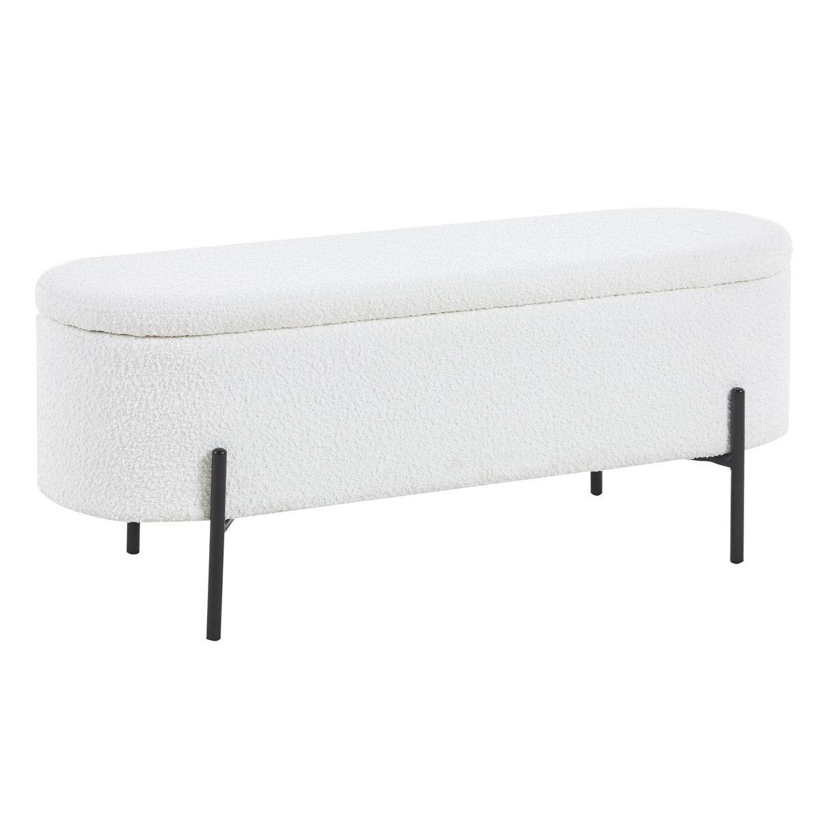 Bedbank 110 cm wit met opbergfunctie