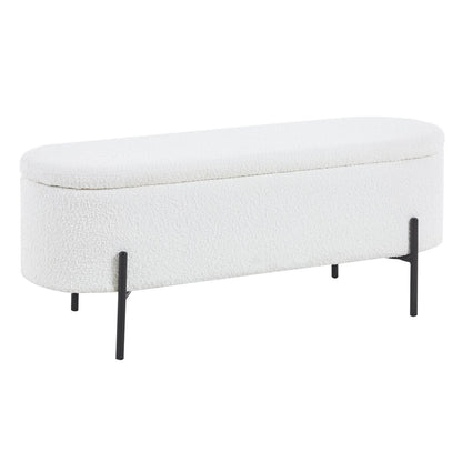 Bedbank 110 cm wit met opbergfunctie