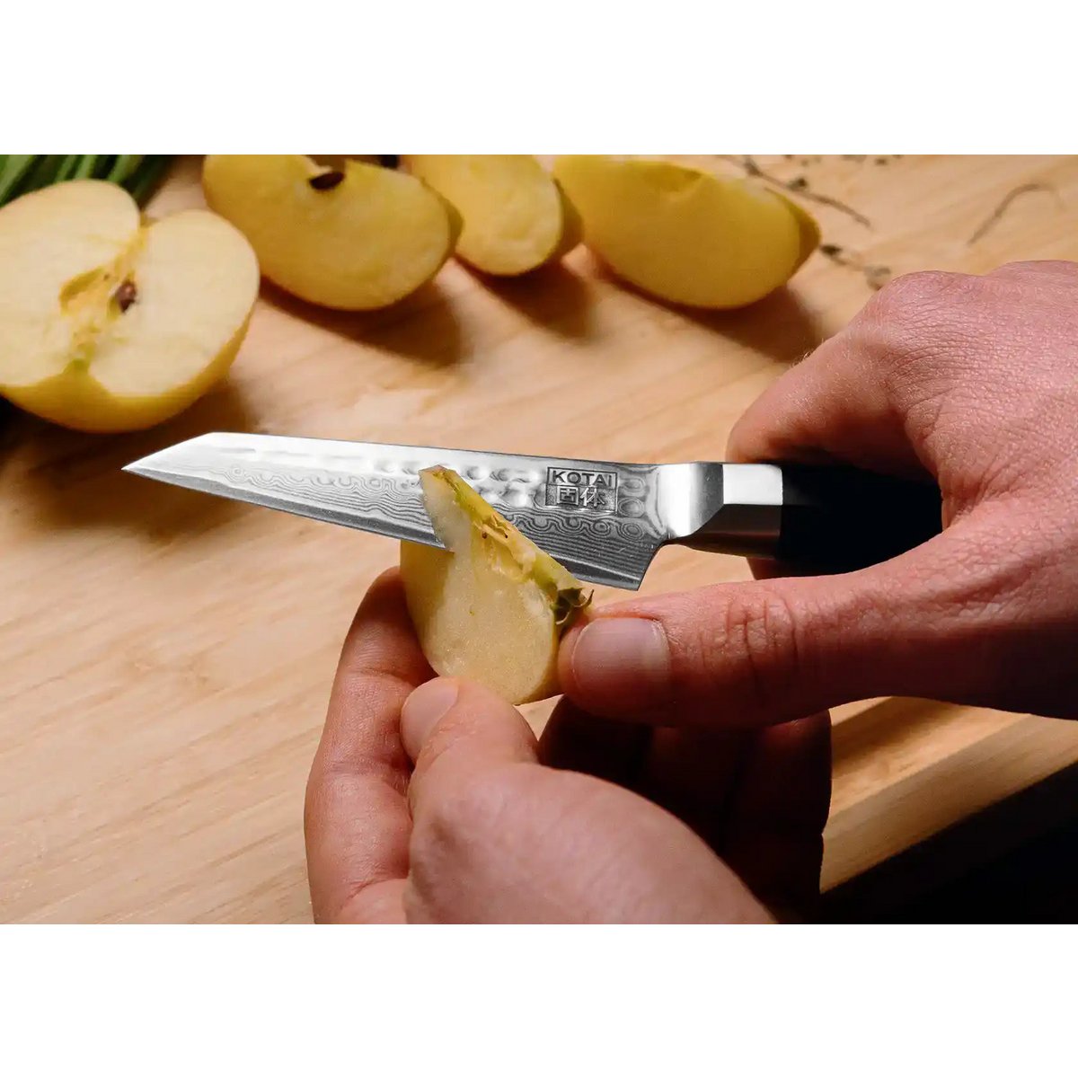 Schilmesje 9 cm Bunka Damascus ebbenhout