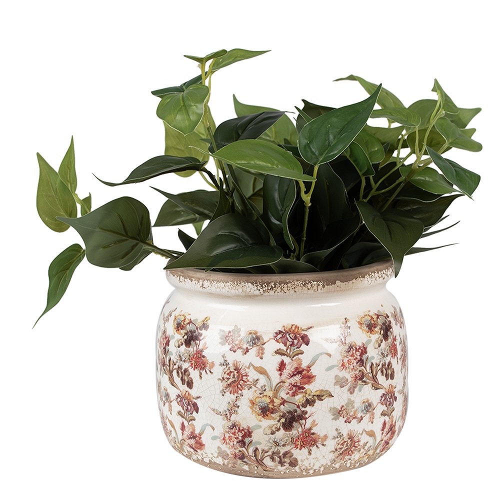 Bloempot Ø 20x15 cm beige roze keramiek