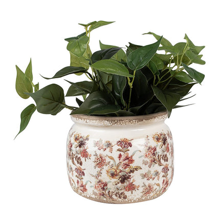 Bloempot Ø 20x15 cm beige roze keramiek