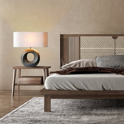 Tafellamp keramiek linnen groen beige 55 cm