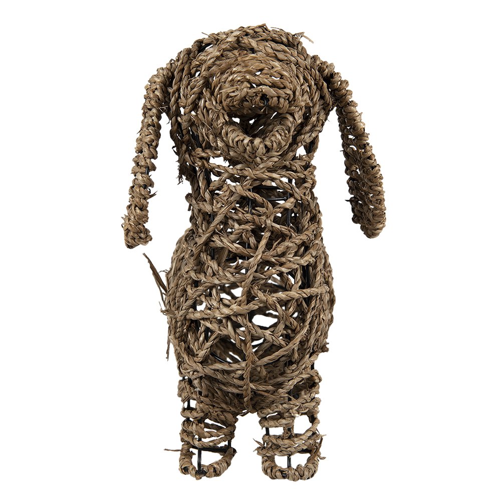Hond beeld rotan 32x17x30 cm bruin