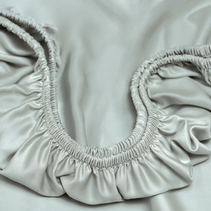 Hoeslaken TENCEL Sateen grijs groen