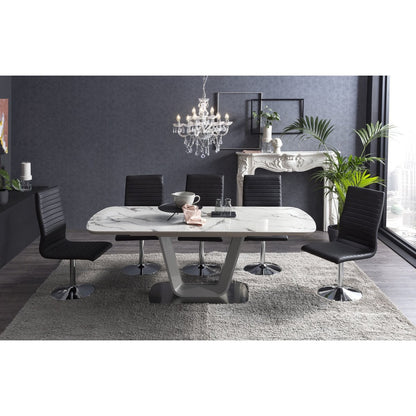 Eetkamerstoelen set van 4 zwart kunstleer
