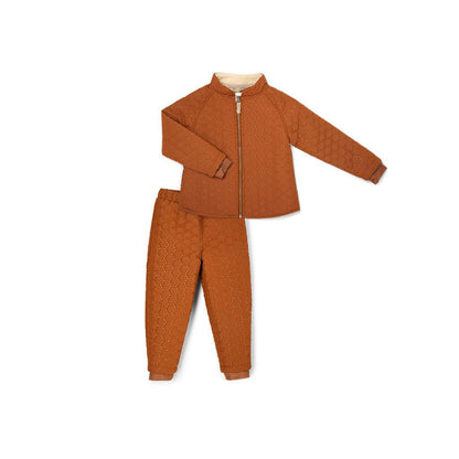 Kinder thermoset 100% gerecycled polyester caramel café