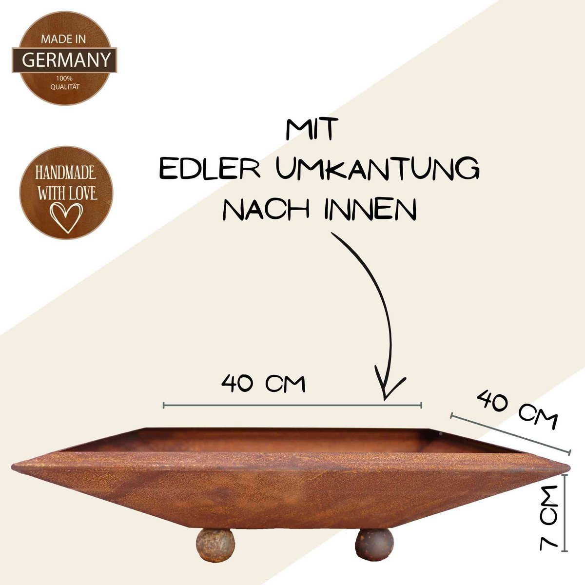 Patina flower bowl square | Available in different variations