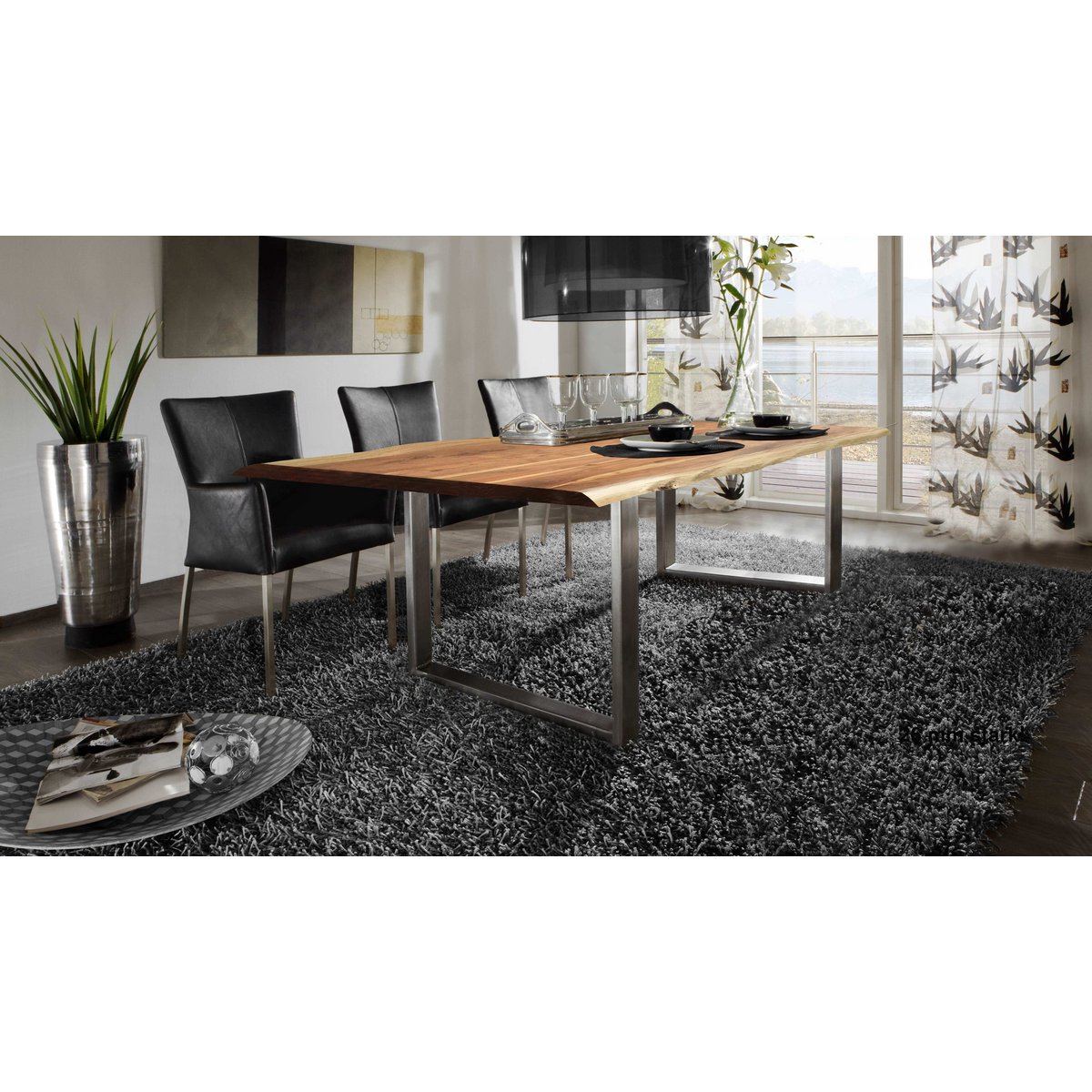 Eettafel 240x100 cm natuurlijk acacia 56 mm