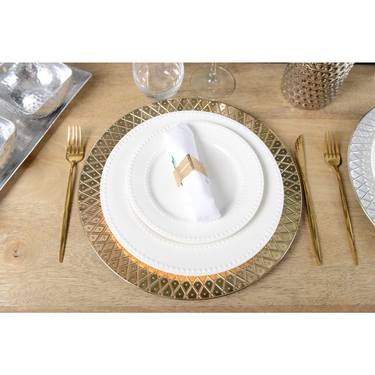 Parelplaat 27 cm wit porselein