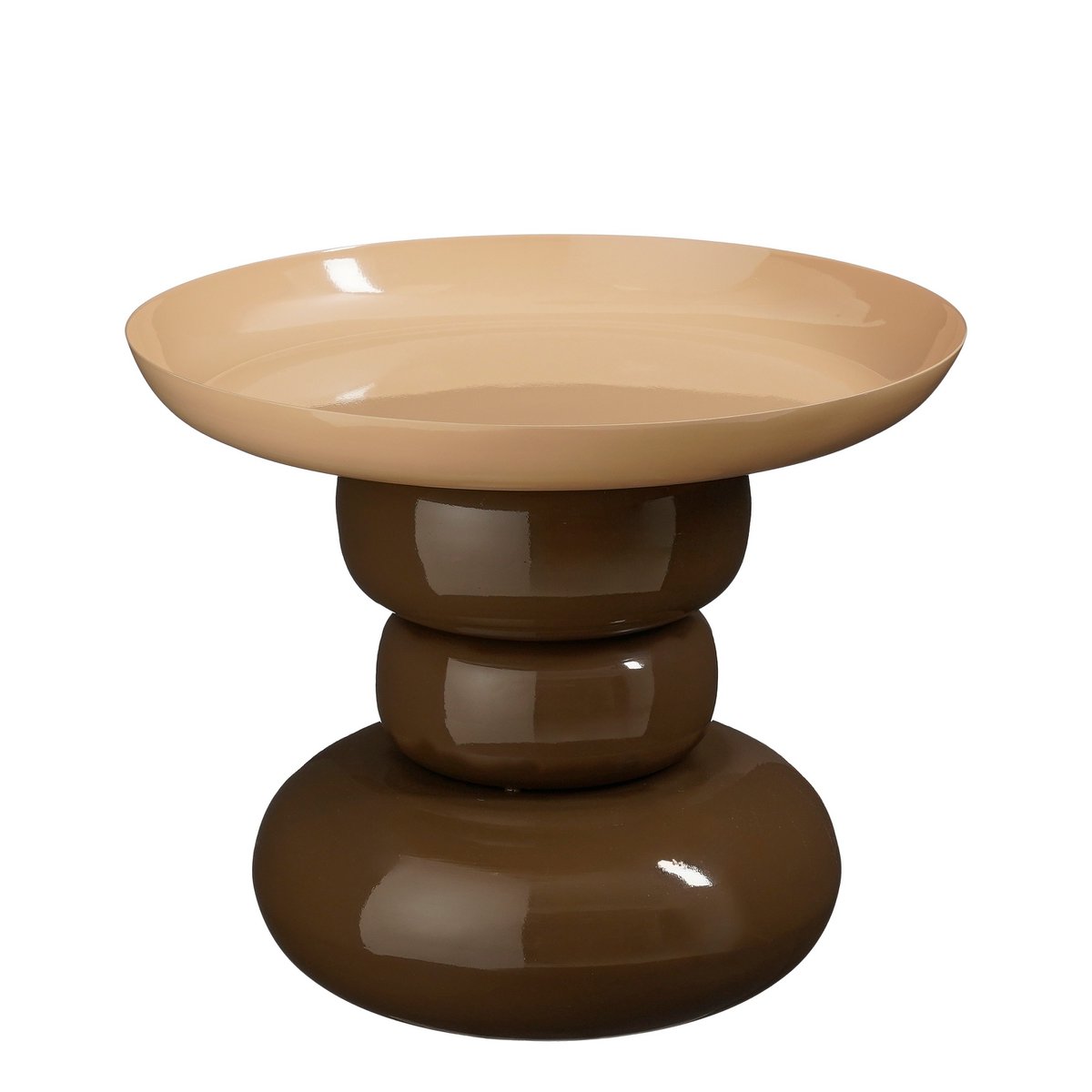 Bijzettafel Zita Ø41x34 cm ijzer bruin crème