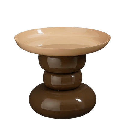 Bijzettafel Zita Ø41x34 cm ijzer bruin crème