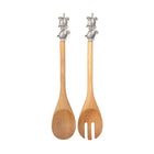 Salade bestek hout zilver schildpad 30 cm