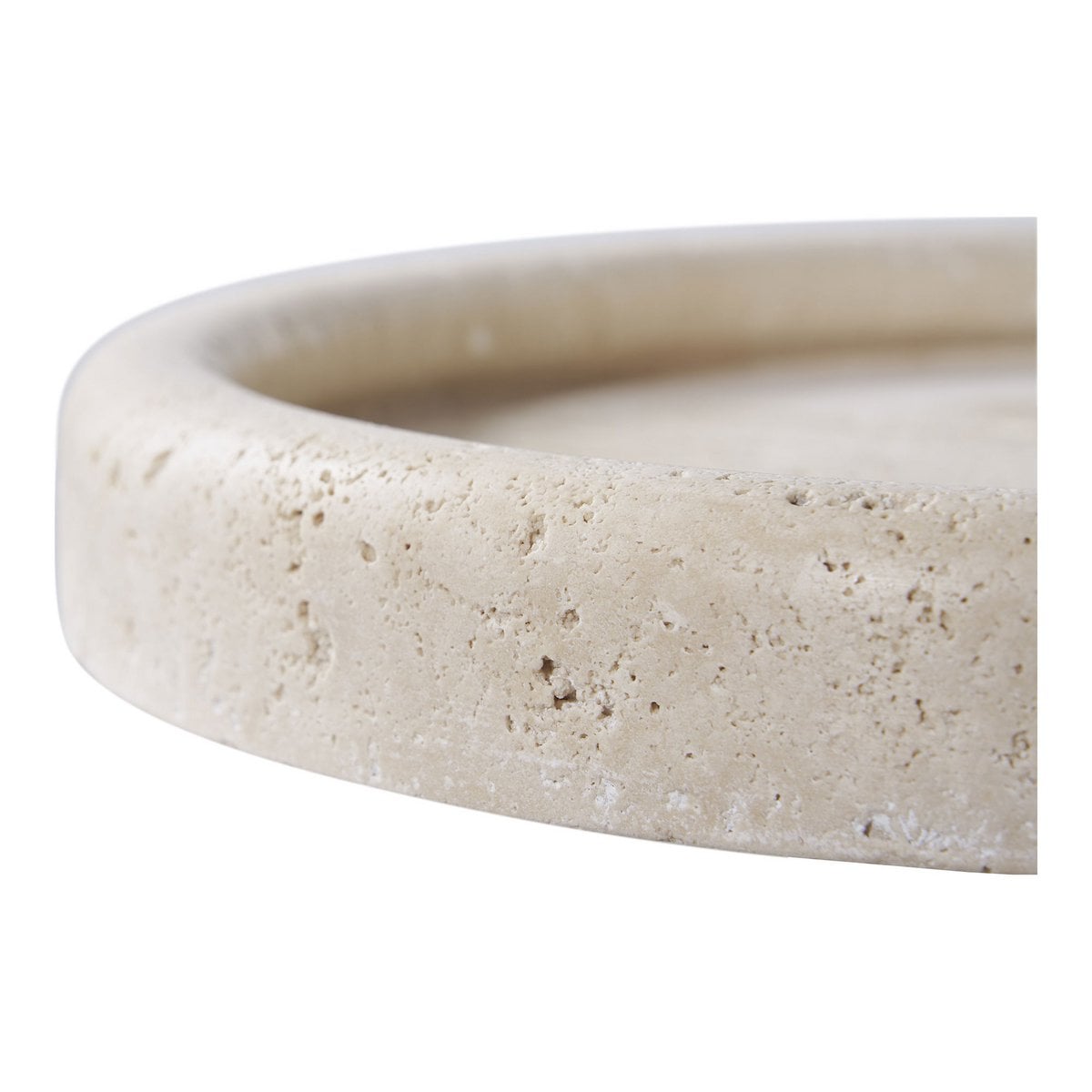 Dienblad travertijn Ø25,5 cm beige