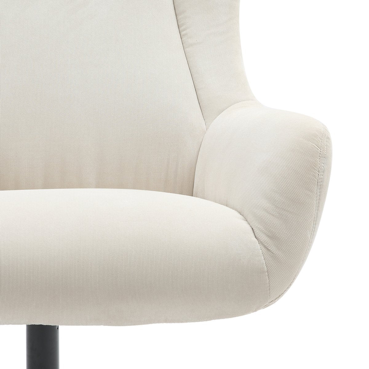 Fauteuil met kruk corduroy beige