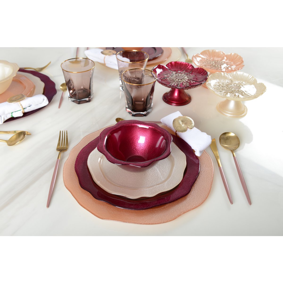 Soepkom glas fuchsia 16.5 cm