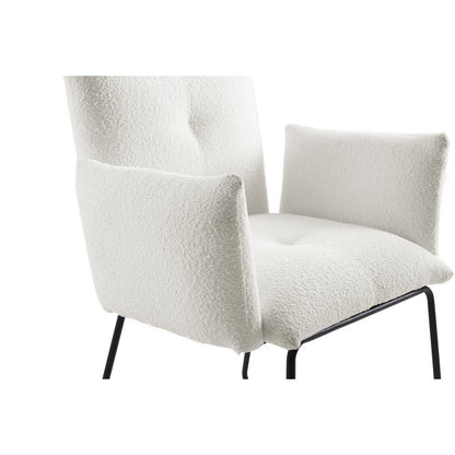 Fauteuil bouclé wit 73,5x64,5x87 cm