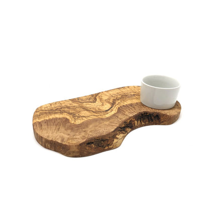 Burgerbord 30-34 cm met schaal hout