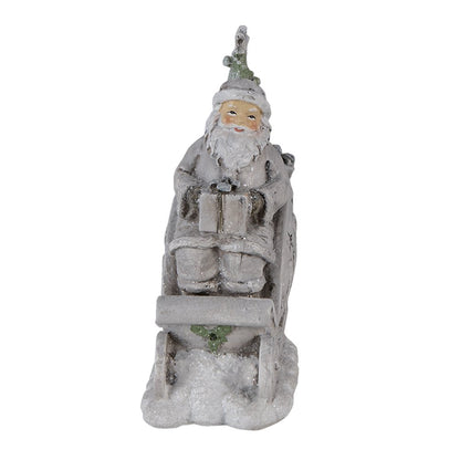 Figure Santa Claus 10x6x13 cm Grey Plastic Christmas decoration