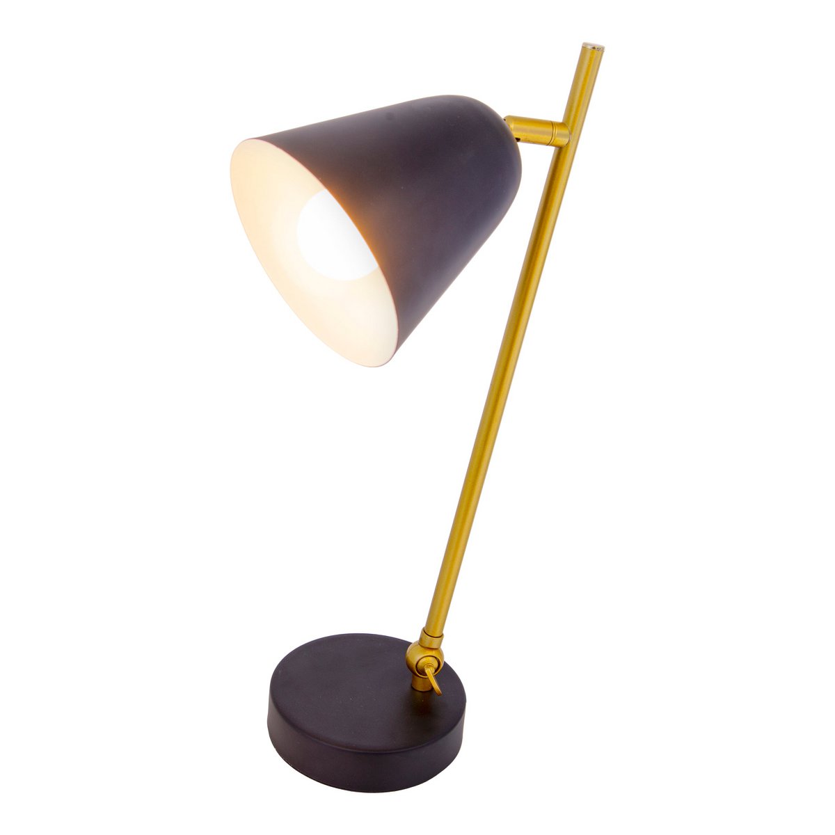 Triton Tafellamp Zwart Messing Metalen 42,5 Cm E14 Lamp