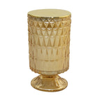 Gold candle on foot cotton flower scent H18cm