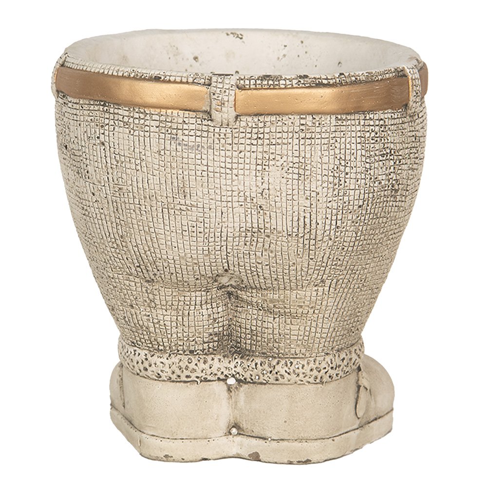 Bloempot broek Ø 15x17 cm grijs steen