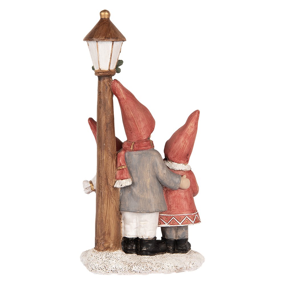 Kerstdecoratie beeld kinderen 11x8x21 cm rood kunststof